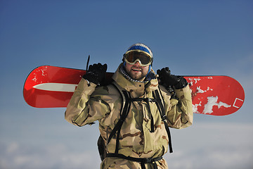 Image showing snowboarder portrait