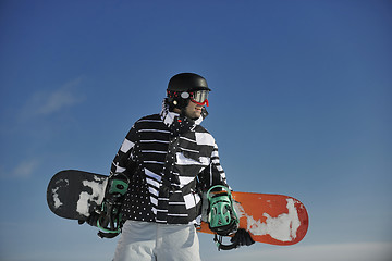 Image showing snowboarder portrait