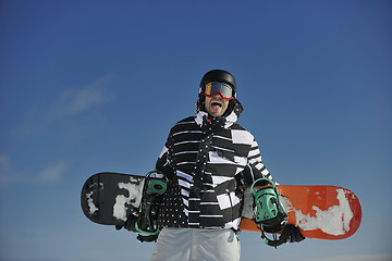 Image showing snowboarder portrait