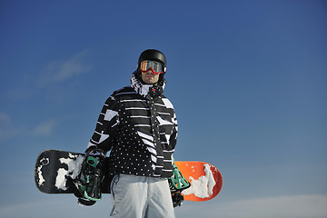 Image showing snowboarder portrait