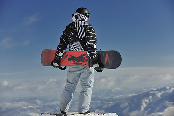 Image showing snowboarder portrait