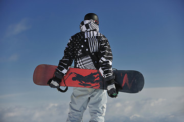 Image showing snowboarder portrait