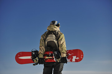 Image showing snowboarder portrait