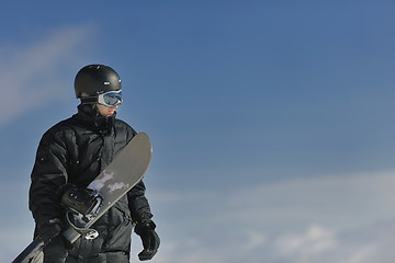 Image showing snowboarder portrait