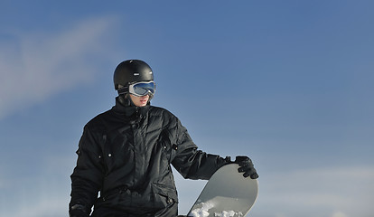 Image showing snowboarder portrait