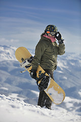 Image showing snowboarder portrait