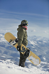 Image showing snowboarder portrait