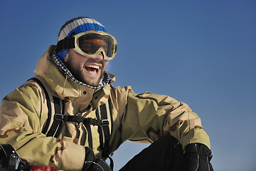 Image showing snowboarder portrait