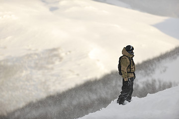 Image showing happy snowboarder portrait