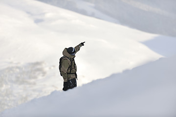 Image showing happy snowboarder portrait