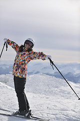 Image showing happy woman on sunny winter day