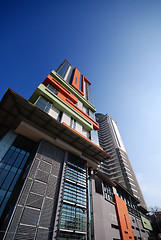 Image showing modern building at sunny day and clear blue sky