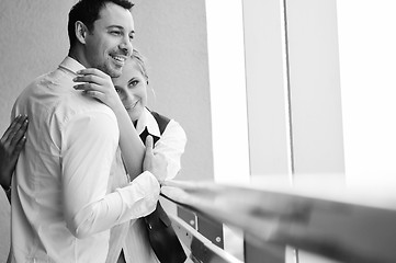 Image showing romantic happpy couple on balcony