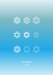 Image showing Snowflakes Icon Set