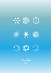 Image showing Snowflakes Icon Set