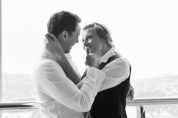 Image showing romantic happpy couple on balcony