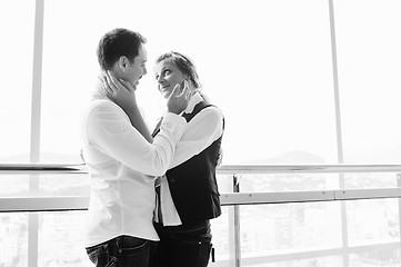 Image showing romantic happpy couple on balcony