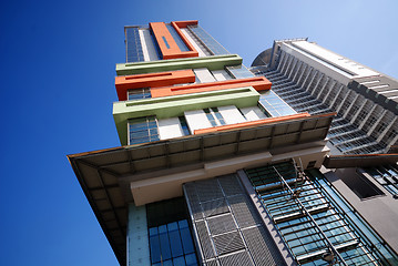 Image showing modern building at sunny day and clear blue sky