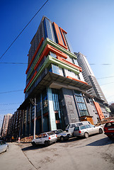 Image showing modern building at sunny day and clear blue sky