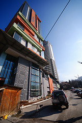 Image showing modern building at sunny day and clear blue sky