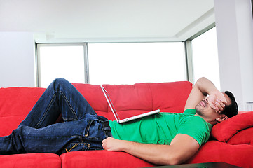 Image showing happy couple in empty apartment