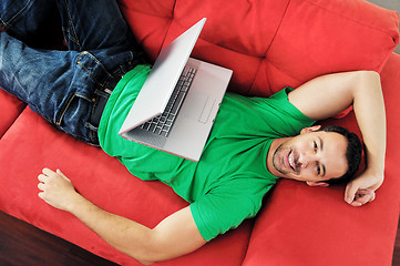 Image showing happy couple in empty apartment