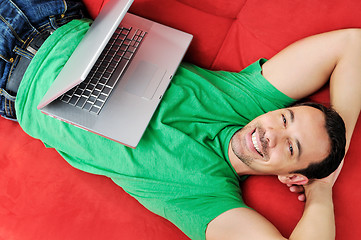 Image showing happy couple in empty apartment