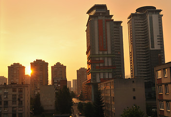 Image showing sunrise cityscape