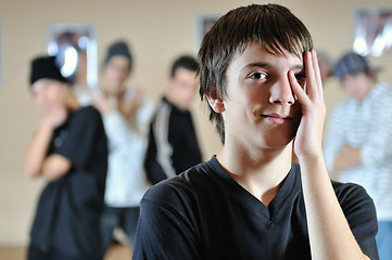 Image showing young teen hide face