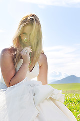 Image showing beautiful bride outdoor