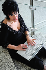 Image showing senior woman work on laptop