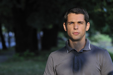 Image showing  young casual man outdoor portrait smiling