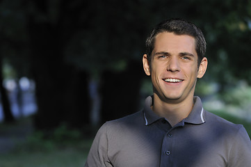 Image showing  young casual man outdoor portrait smiling