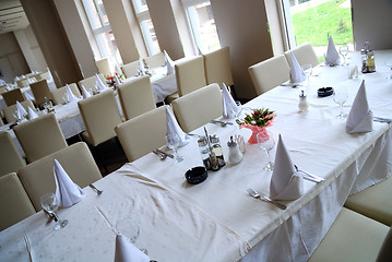 Image showing table setting in the restaurant