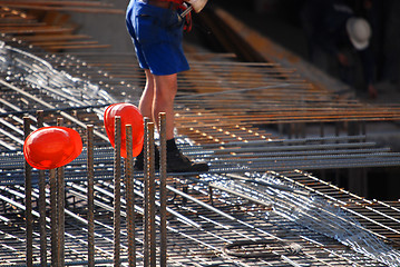 Image showing red helmet on construction site