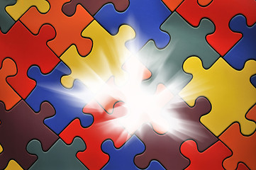 Image showing Puzzle plane - one piece missing