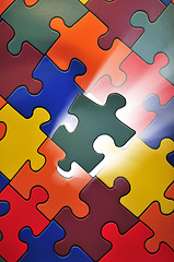 Image showing Puzzle plane - one piece missing