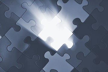 Image showing Puzzle plane - one piece missing