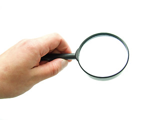 Image showing hand with magnifying glass