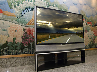 Image showing next generation video games on big plasma screen