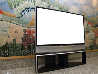 Image showing big plasma screen with empty space to write message