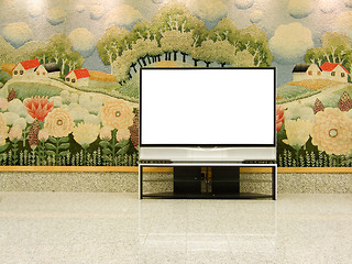 Image showing big plasma screen with empty space to write message