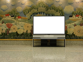 Image showing big plasma screen with empty space to write message