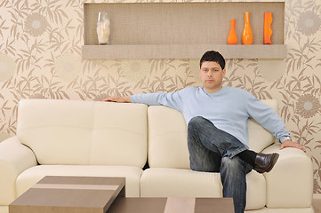Image showing man relax at home