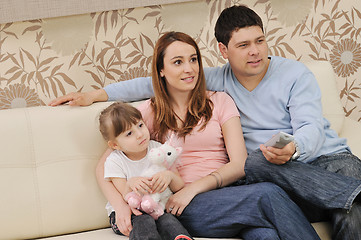 Image showing happy young family at home