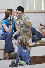 Image showing happy family special moments on video