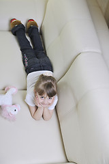 Image showing happy cute little girl relax  