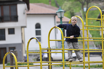 Image showing blonde boy in park