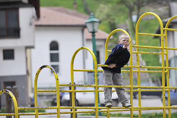 Image showing blonde boy in park