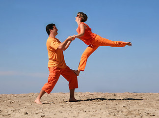 Image showing Fun on the beach